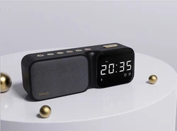 Digital Alarm Clock Radio with Wireless BT Speaker USB Charging Port AUX TF Card Play FM Radio Dual Alarm Temperature LED