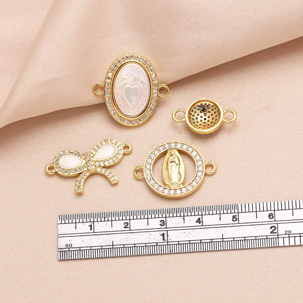 ASJEWELRY белый ракушка девственная Мария шармы для изготовления ювелирных изделий поставки позолоченный бант дьявольский глаз Подвески 2411 chma290