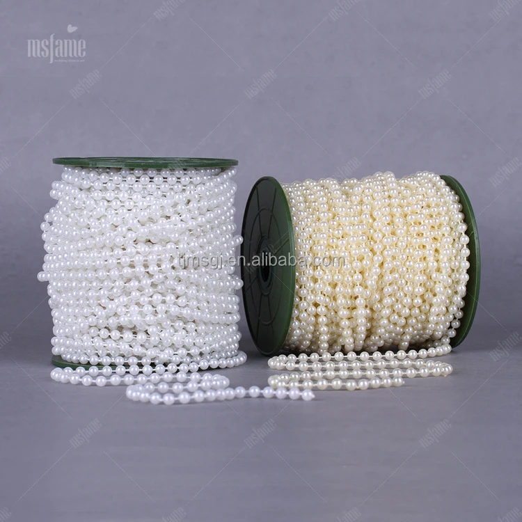 MSFAME Wedding Decoration Abs Pearls Curtains For Living Room Small Beads Pearls Chain