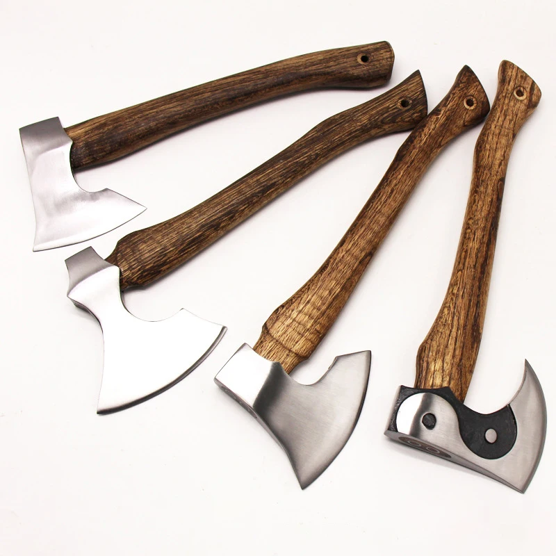 Hot Full Polishing Outdoor Hunting Camping High Carbon Steel Viking Axe Chopping Ax Tomahawk Bushcraft Tactical Forged Axe