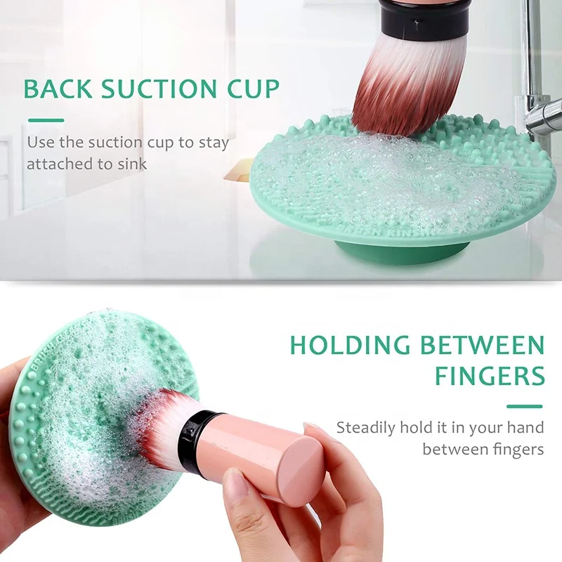High Quality Eco Friendly Cleaner Pad silicone makeup brush cleaning mat Portable Washing Tool Scrubber With Suction Cup