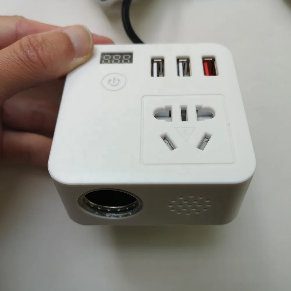 100W 12 Volt DC to AC 220V Car Power Inverter with USB Fast Charging