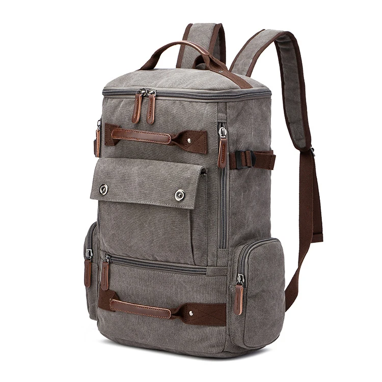 New large capacity leisure travel backpack bag black sturdy men backpack vintage durable canvas travel bag backpack for man