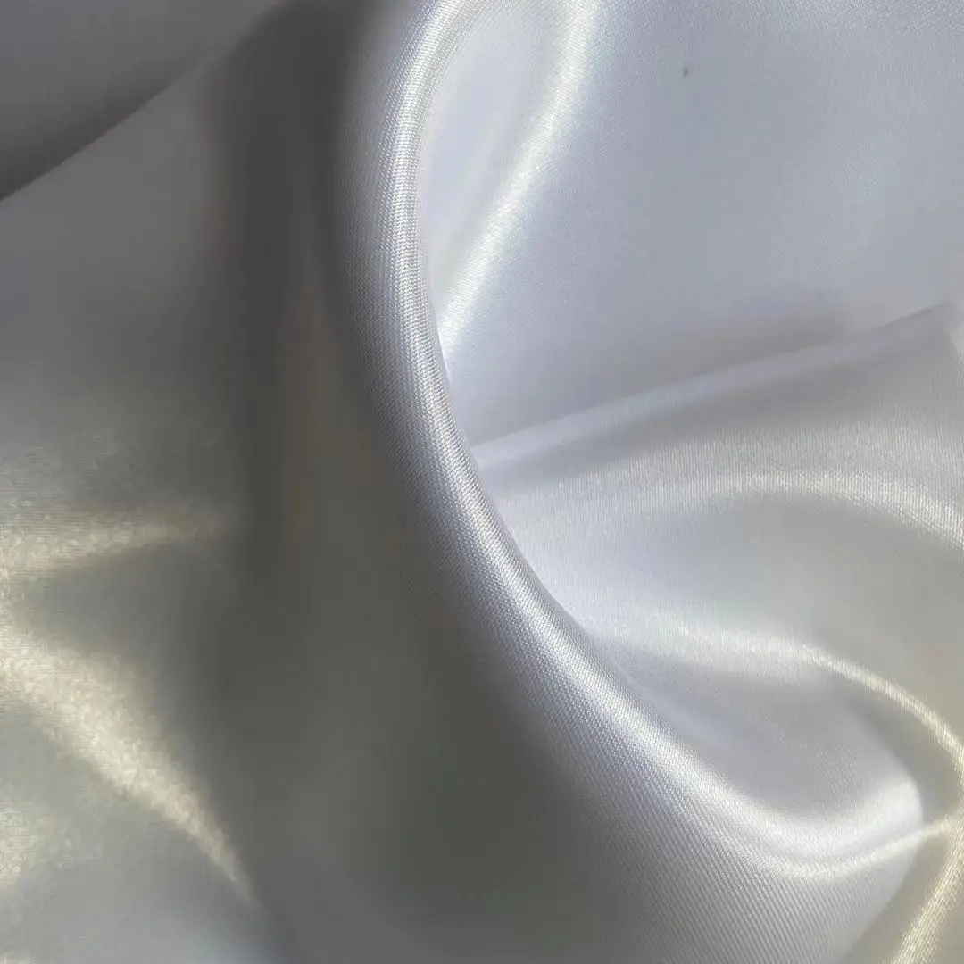 Hot selling  silver satin fabric for wedding on good price