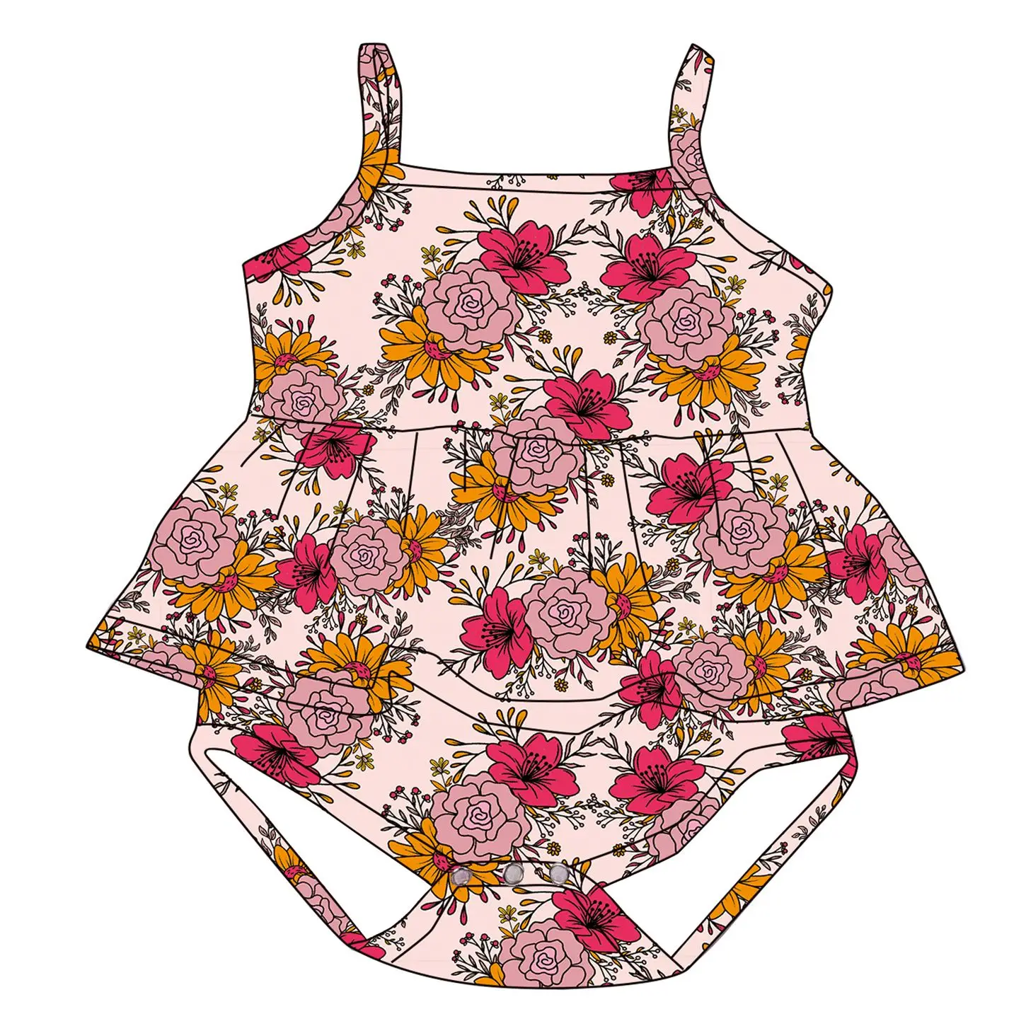 Fast Shipping Customized print baby summer frenulum tollder peplum leo girls printed rope bubble girls sling Skirt hem romper