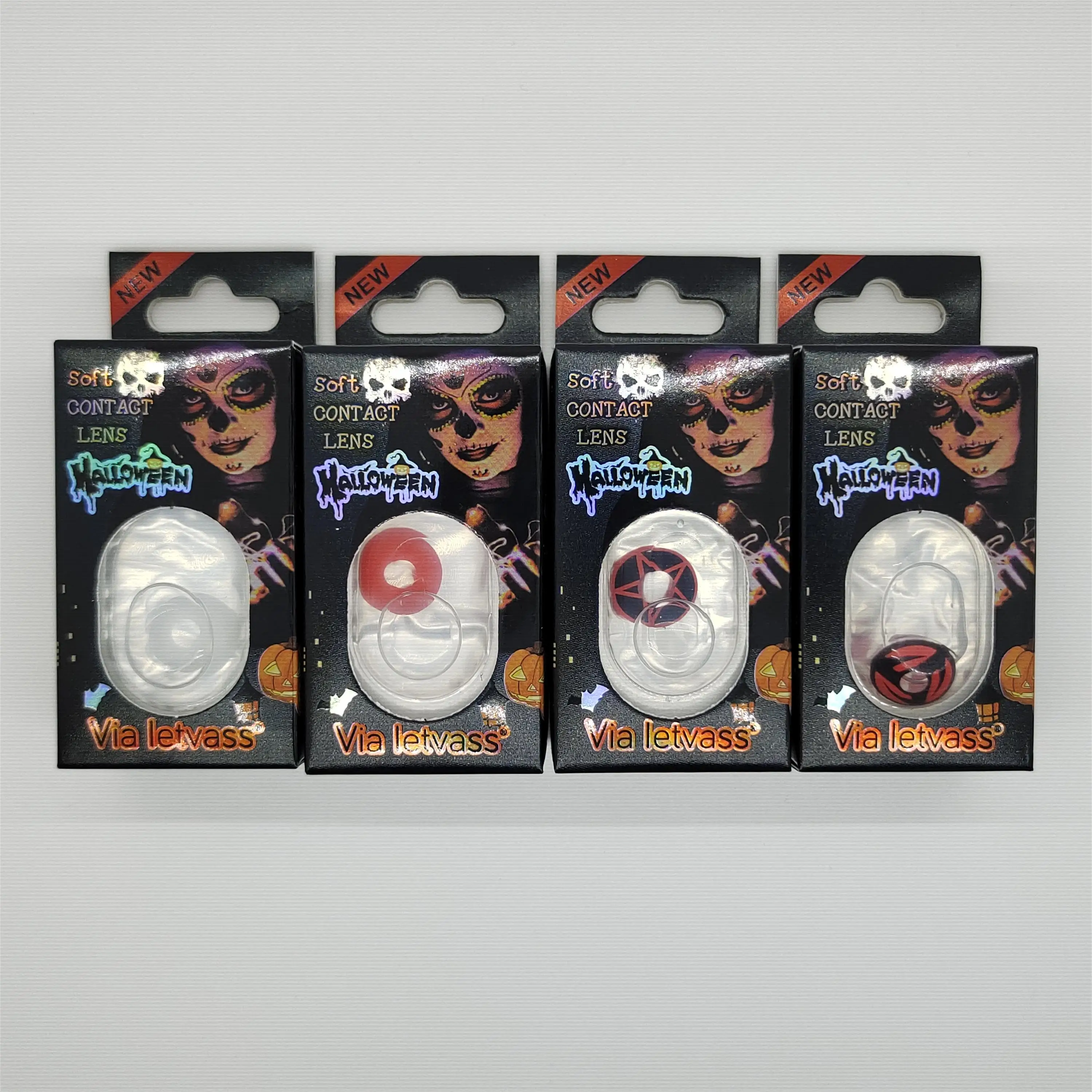 VIA LETVASS 3 TONE Magic Anime Sharingan Halloween Customize Wholesale Cheap Soft Contact Lenses