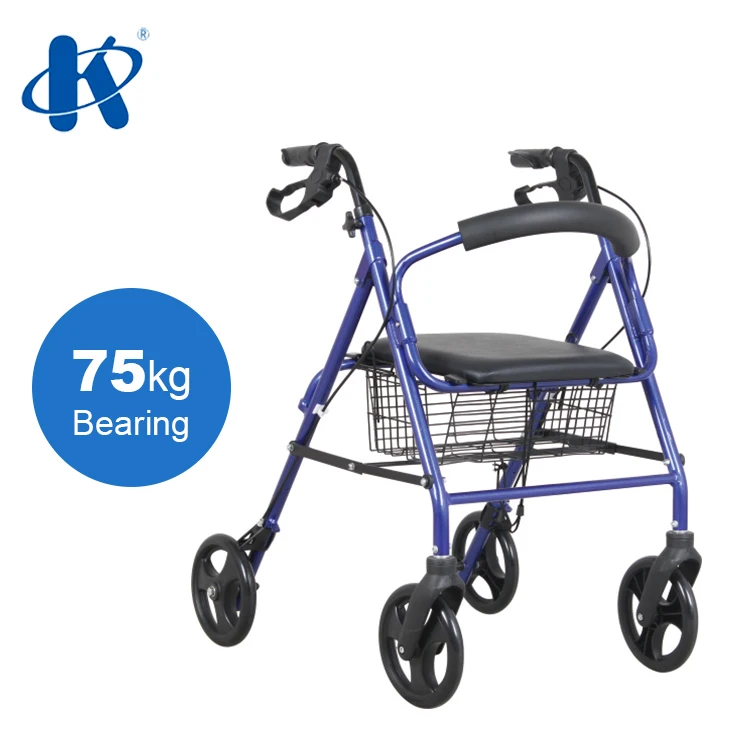 Kaiyang KY9146L Aluminum Frame 4 Wheeled Four Wheel Walker With Seat Deluxe Design Heavy Duty Rollator