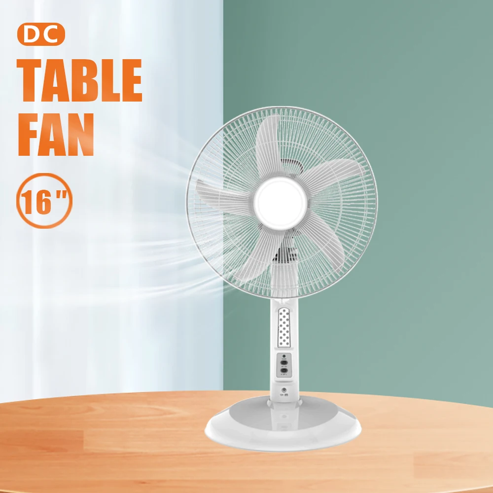 AC DC 12 Inch Portable Desk Electric Solar Power Panel 12V Air Cooling Energy Rechargeable Table Fan