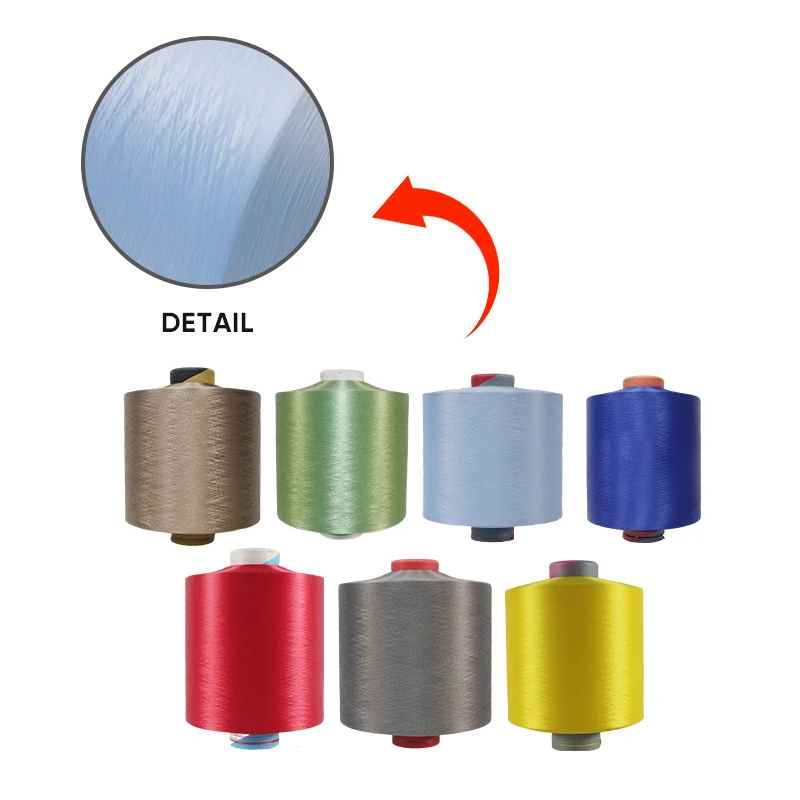 Manufacturer customized Color DTY yarn 150D/144F SIM HIM  AA GRS high quality dope dyed dty yarn