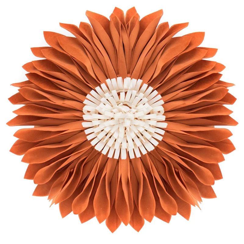 Velvet Colorful 3D Sunflower Throw Round Pillow Cover Handmade Pillowcase Cushion Cover Home Decorative