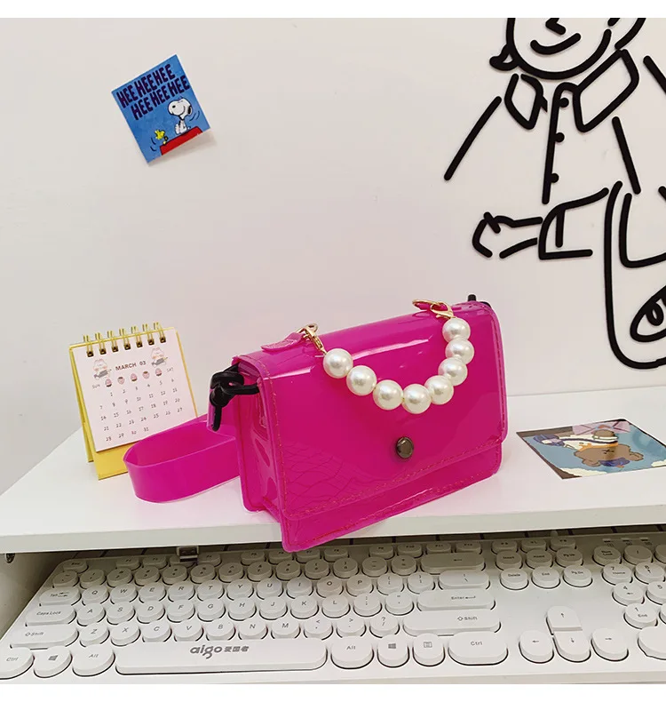 Small Size PVC Mini Women Jelly handbag Kids Pillow Shoulder Bag Candy Color Silicon Tote Beach messenger Bag