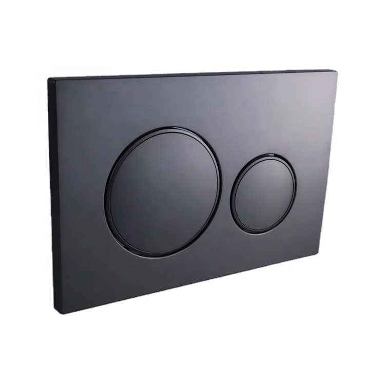 Concealed Cistern Wall mounted Matt Black with Chrome Trims Actuator Flush Plate Push Button F5090-3 Push Panel fit with Sigma20