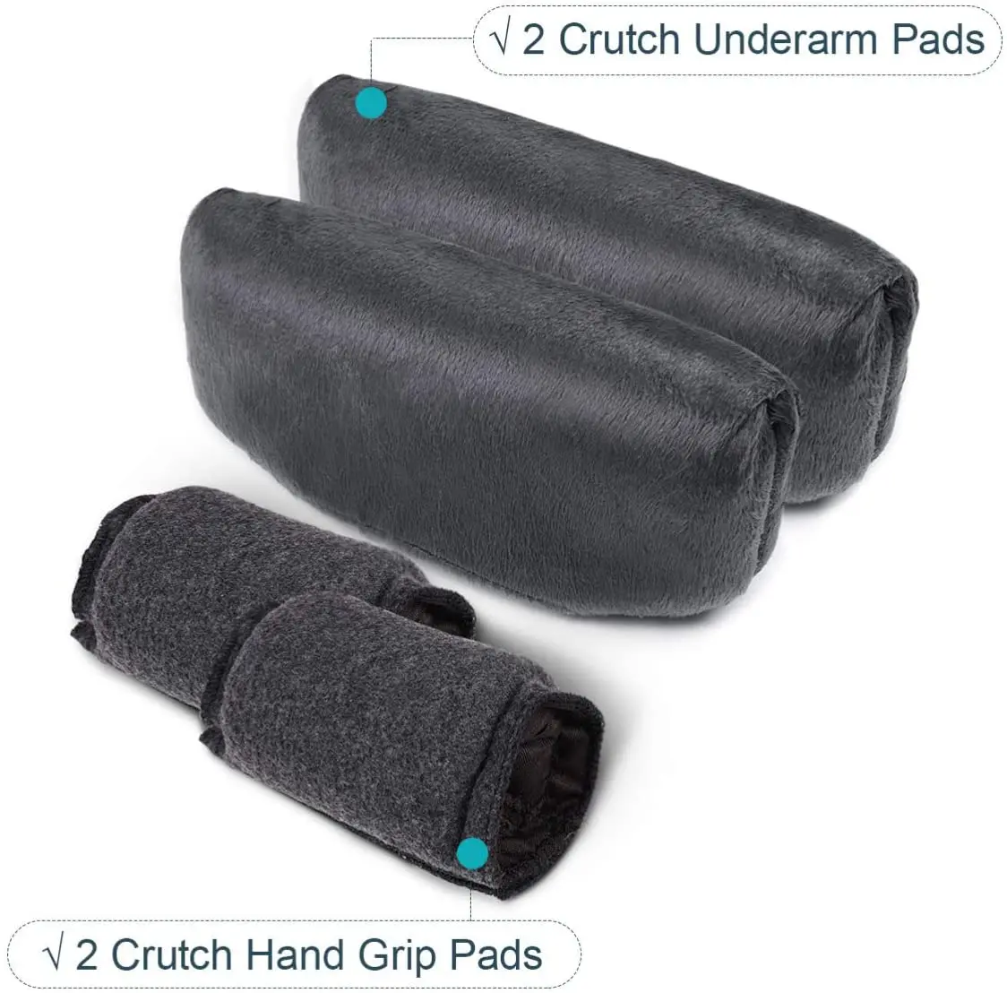 Universal Crutch Underarm Pad and Hand Grip Covers - Luxurious Soft crutch pads for crutches padding fluffy