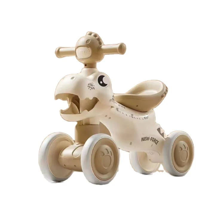 Wholesale High Quality 4 wheels Dinosaur Style Kids Balance Bike Sliding Car Scooter with Music and Light