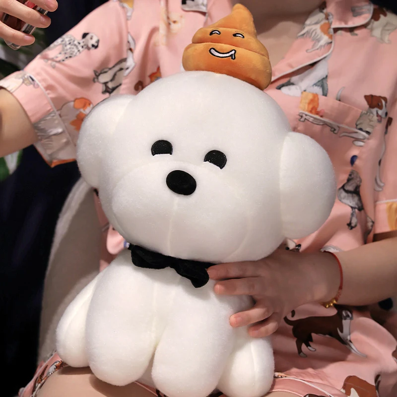 In stock factory wholesale high quality plush toys Poo dog stuffed dog doll for kids holiday gifts