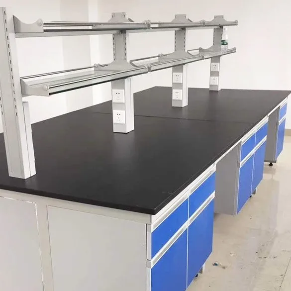 Commercial School Laboratory Furniture Physics Anti Chemicals Phenolic Resin Lab Table Side Wall Bench With Sink