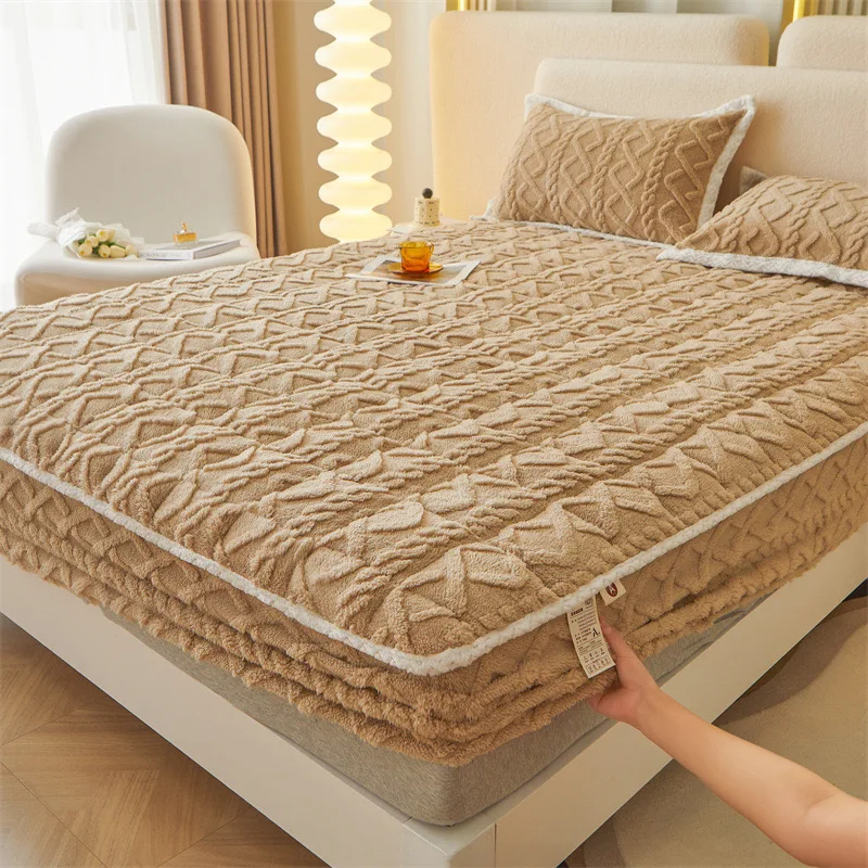 Solid Flannel Super Soft Fitted Sheet Pack Luxury Cozy Comfy Flannel Bottom Sheet with Deep Pocket,Suitable for Fall Winter