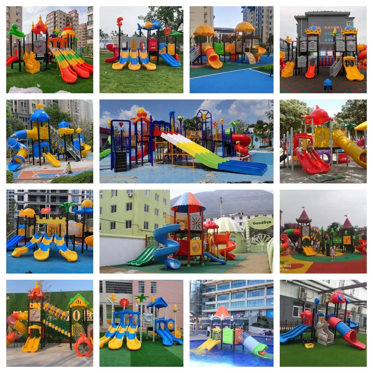 China Manufacturer Outdoor Playground Slide with Swing Equipment Amusement Park Equipment for Preschool Kids