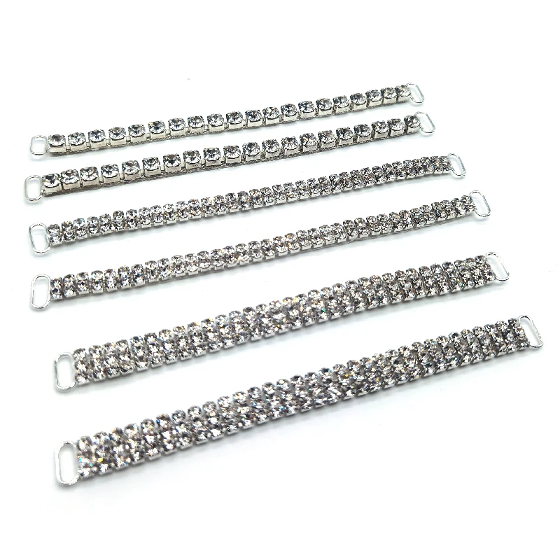 Factory Wholesale Three Rows Crystal Jewelry Bikini Connector Rhinestone AB Gold Bikini Accessory Connectors