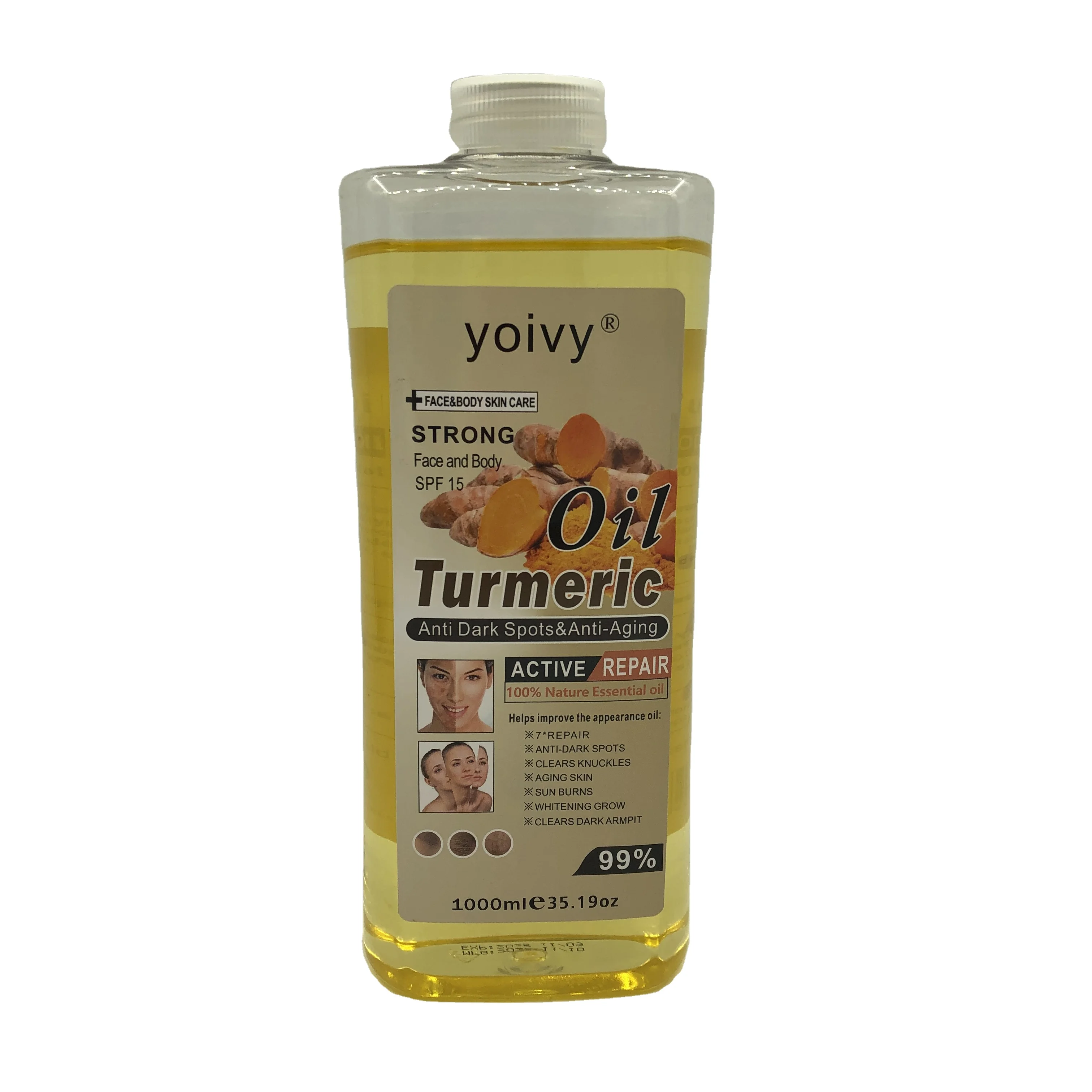 Best Selling Tumeric VC Kojic Acid Face And Body Massage Whitening Oil For Anti Wrinkle Acne 1000ML