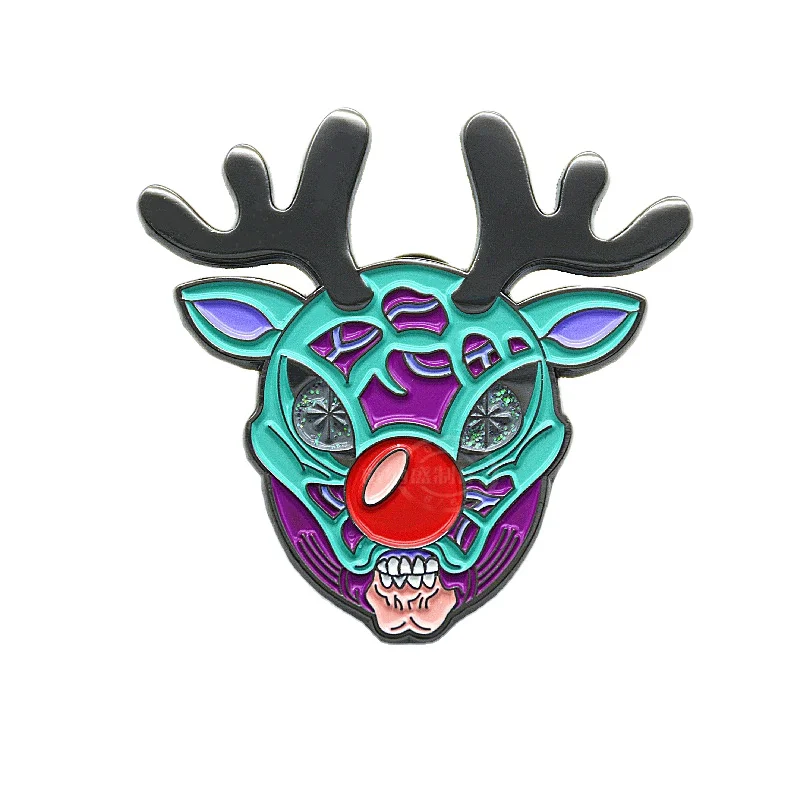 Manufacture Customized Metal Crafts Hard Enamel Badges Holiday Celebration Black Lapel Pins For Souvenir