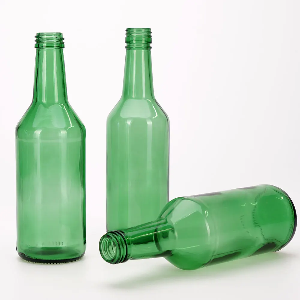VISTA Custom Korean 350ml 360ml Soju Glass Bottle Emerald Green Wine Empty Beverage Glass Bottle