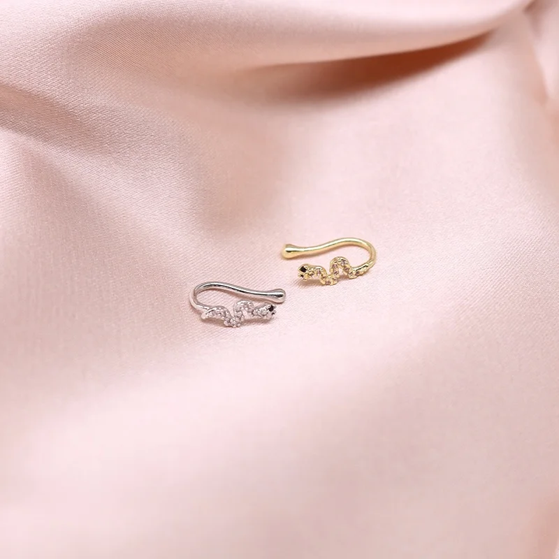 Xjy OEM sexy nose ring snake nose cuffs  clip on nose hoop  CZ non piercing  jewelry for woman man