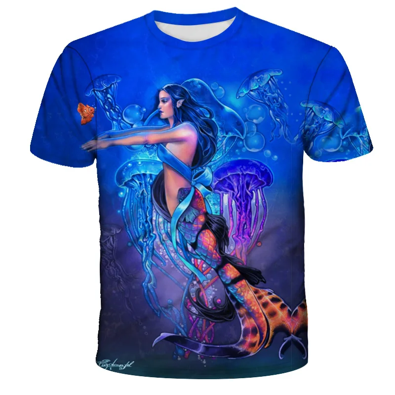 Manufacturer customized heat sublimation quick drying clothes 3D animal pattern T-shirt full body printed short sleeve round nec