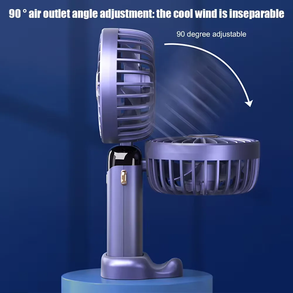 2024 Summer Customized Logo Small Size Usb Fan Stand Table Desktop Mini Cooling Fan Rechargeable Portable Hand Fan