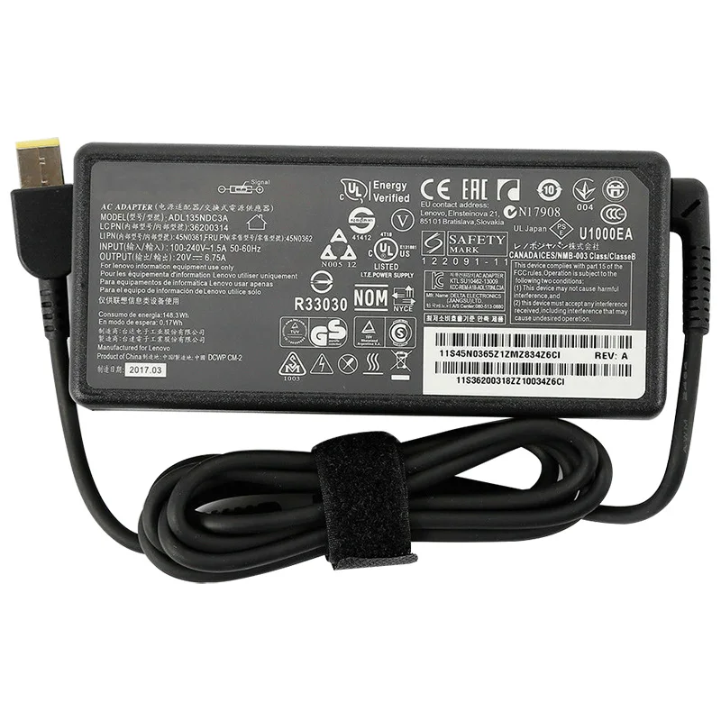 Хит продаж! 20V 6.75A Мощность ноутбук адаптер переменного тока для Lenovo IdeaPad Y50 Y70-70 ADL135NDC3A USB C зарядное устройство ноутбука 135W