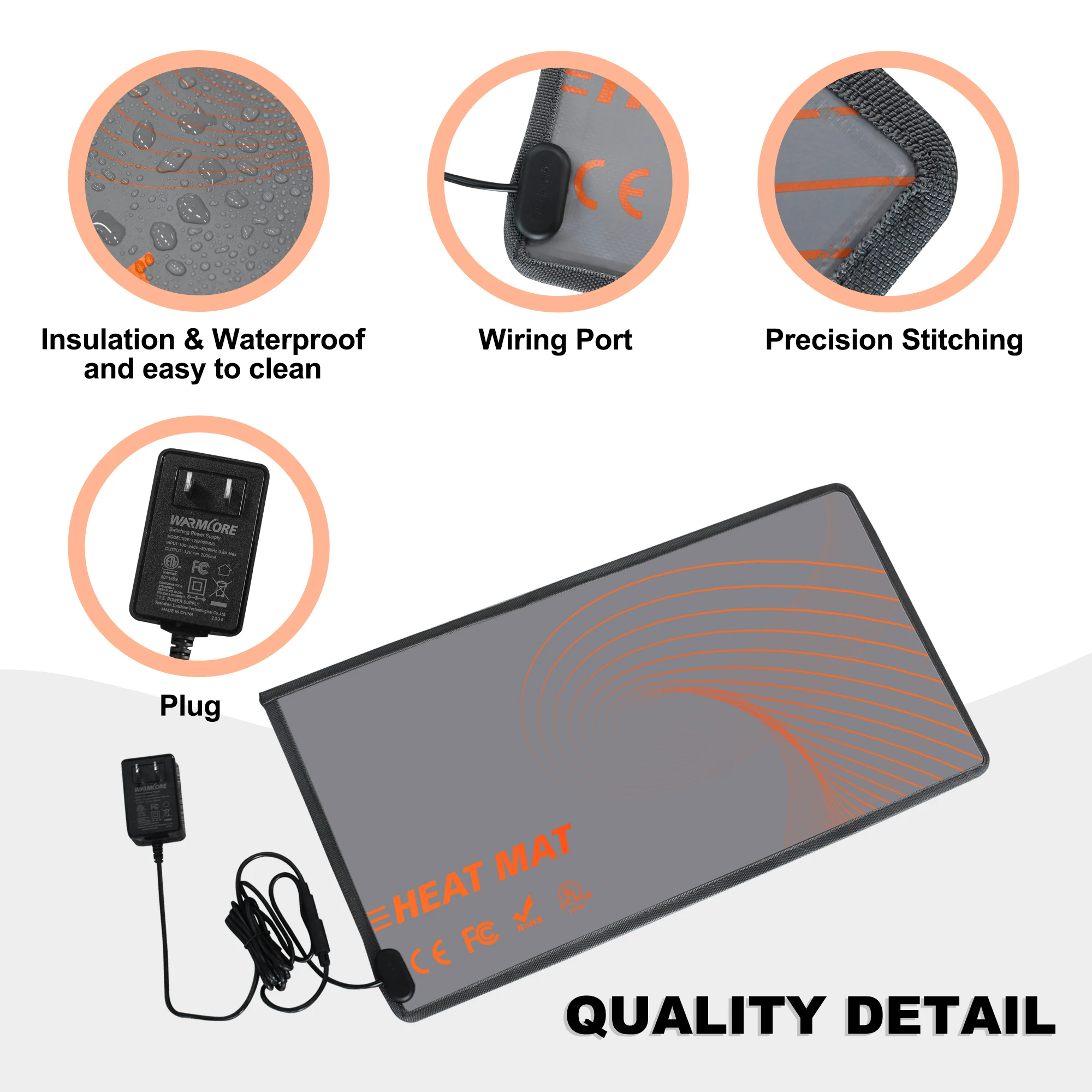 Mydays Tech Energy Efficient Waterproof Multi Functional Uniform Heating Reptile Heated Mat for Turtles Lizards Frogs