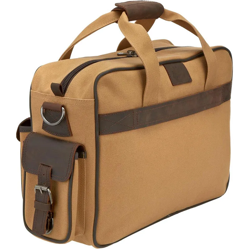 Ultimate premiurm durable heavy duty canvas leather outfit unisex travel Pilot work gear organizer Flight bag