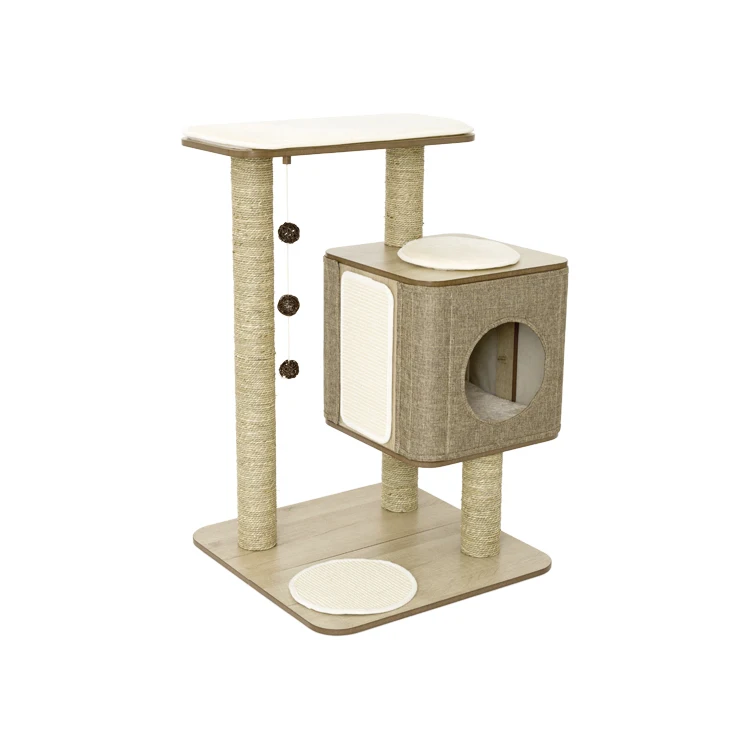 Eco-Friendly Healthy Cat Climbing Tree Multipurpose Cat Indoor Pet House Tree Wooden Tower Luxury Cat Climbing Tower