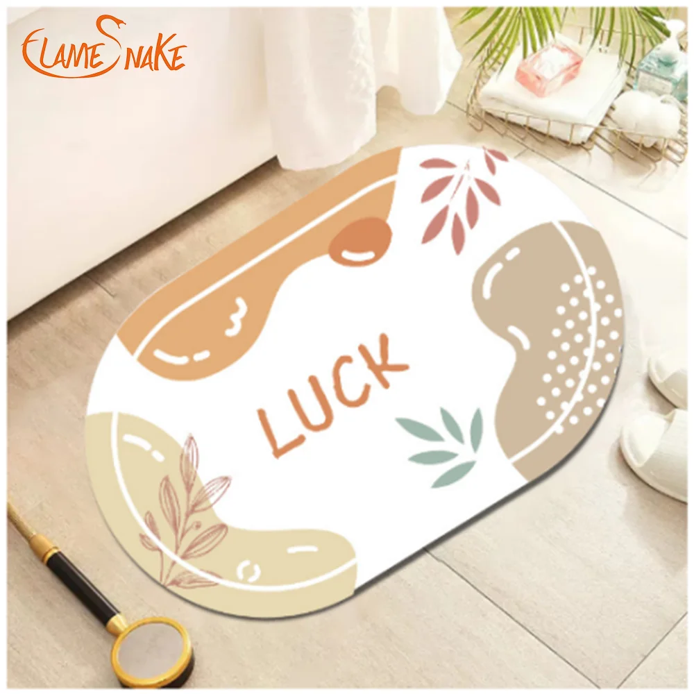 Custom sized oval bathtub diatomaceous earth absorbent floor mat