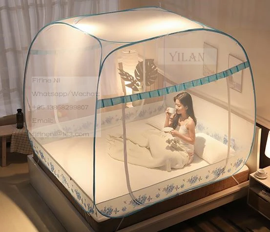 
Folding and free installation 2019 new 1.8m bed 1.5m double x 2m Mongolia 1.2 household mosquito net 