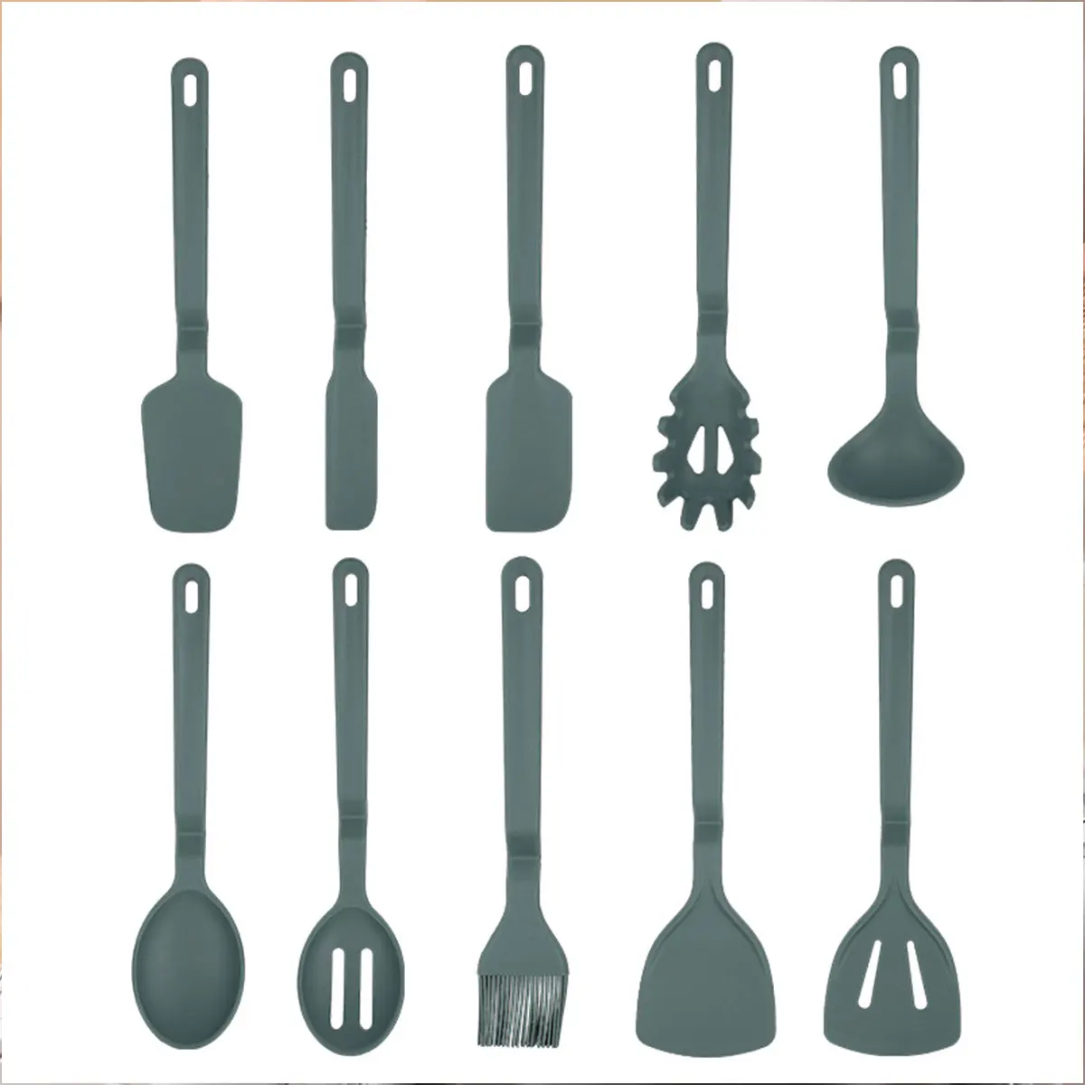Heat Resistance Non-Stick Kitchen Cooking Tools Set Utensils Silicone Spatulas Set With Custom Logo