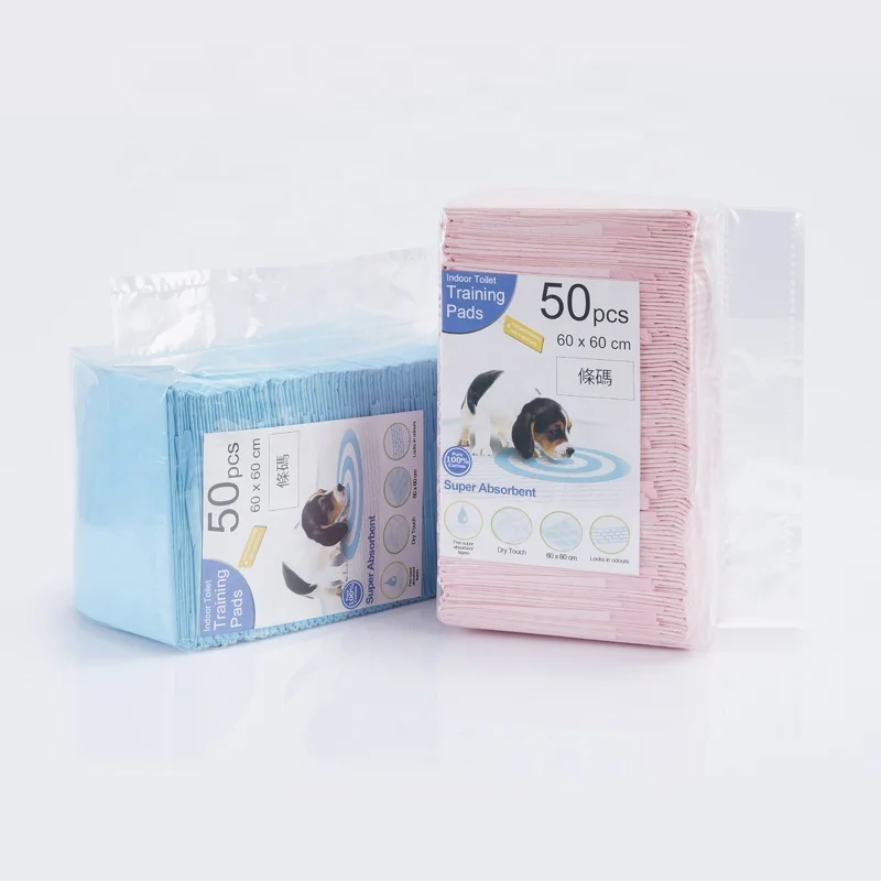 Puppy Training Product 50pcs bulk blue and pink super absorbent dog pad