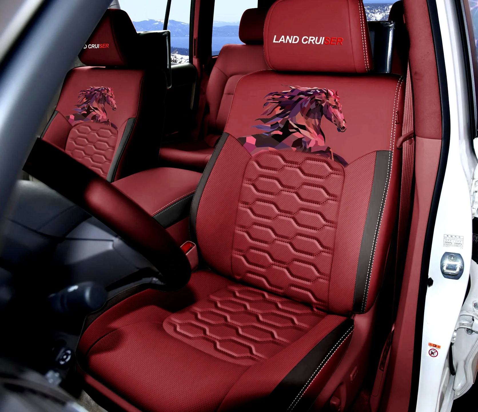 Custom Design Durable PU Leather car seat cover leather for Ford F-150