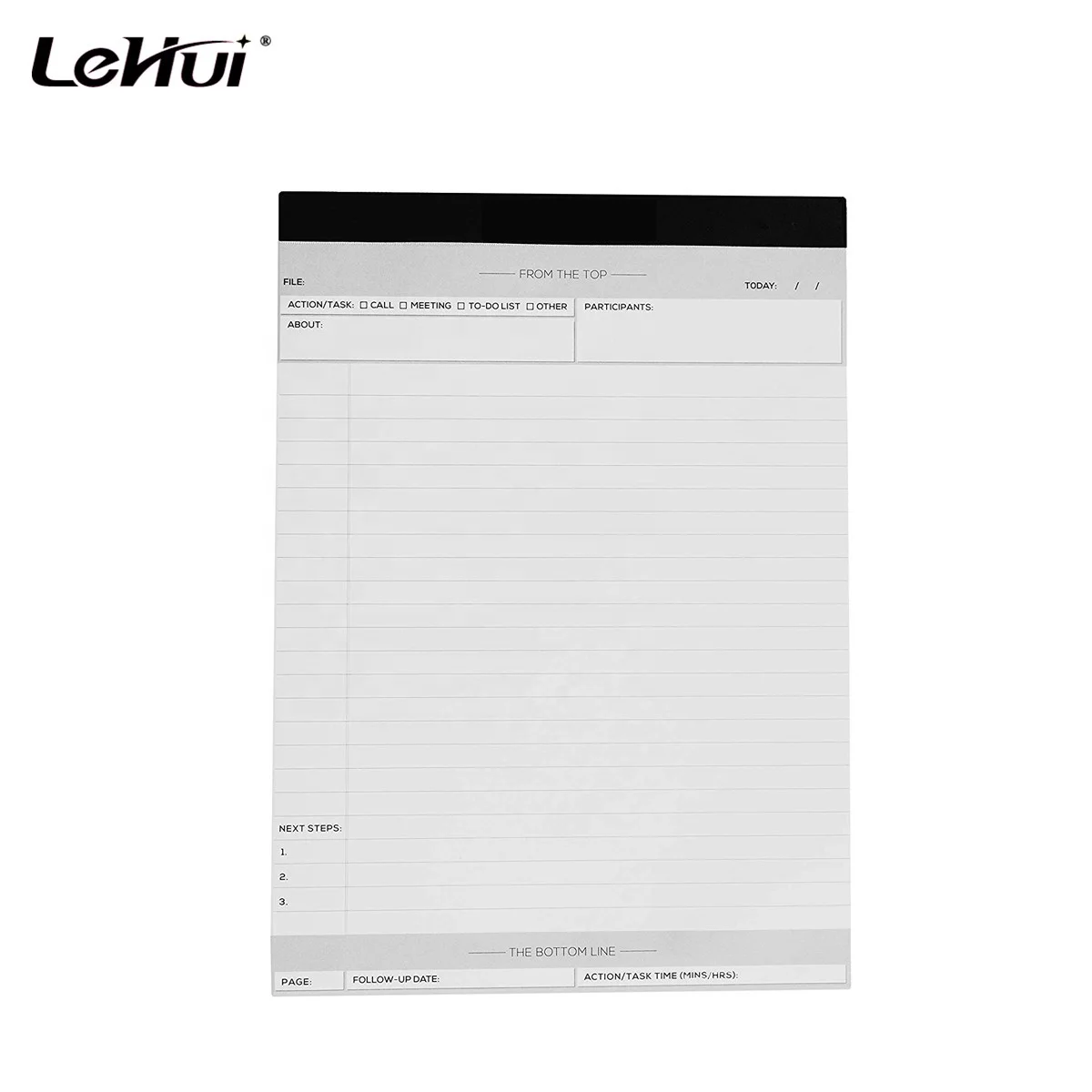 Office Stationery 8.5X11.75' White Quality Paper List Writing And Organizational Rule Legal Pad With Summary Actionable Fields
