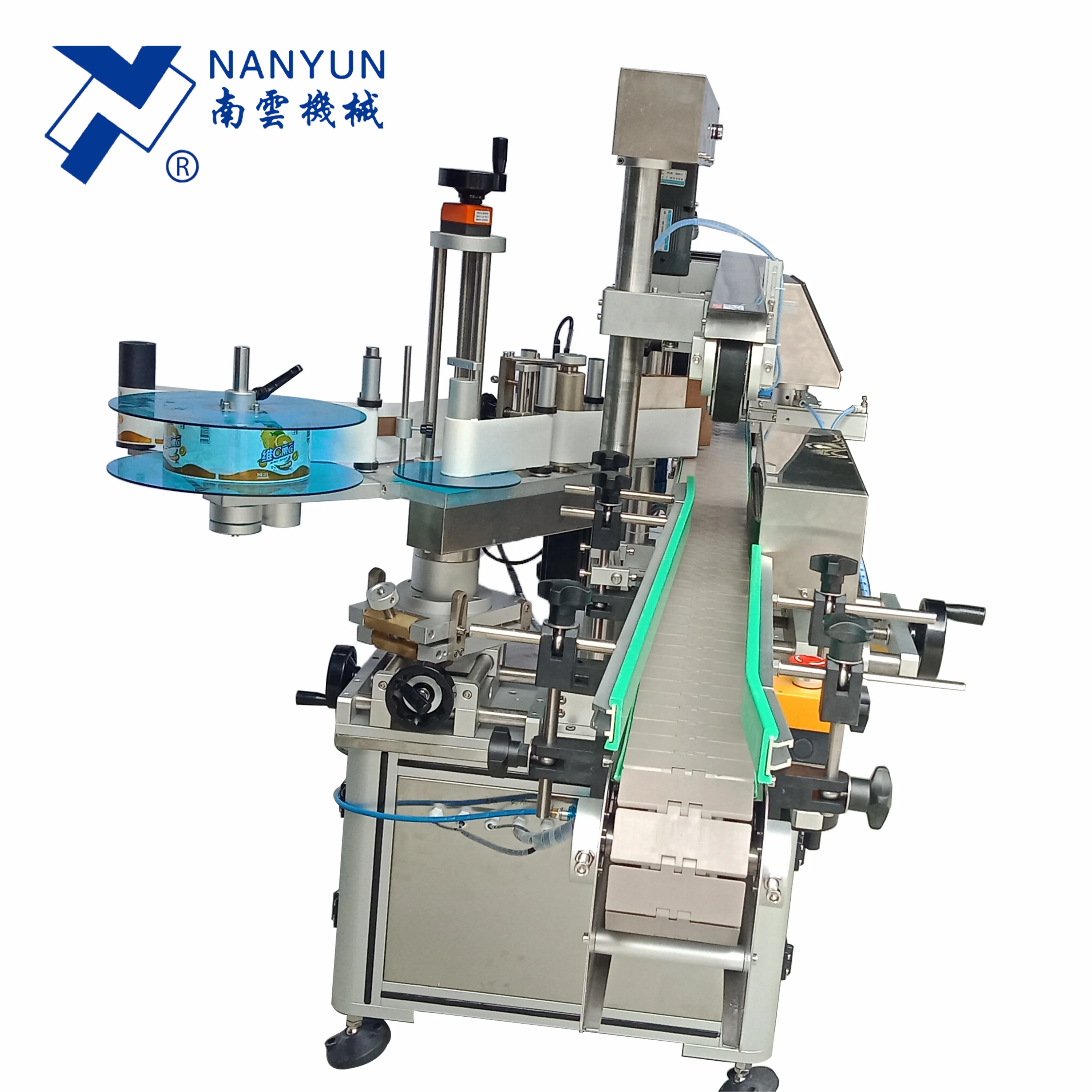 automatic sticker labeling machine for candle spices jerry square round plastic bottle jar can tin