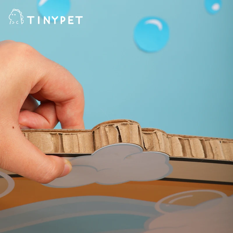 TINYPET Bathtub Shape Cat Scratcher Corrugated Assembled Cat Scratch Post Cat Accessories Toys