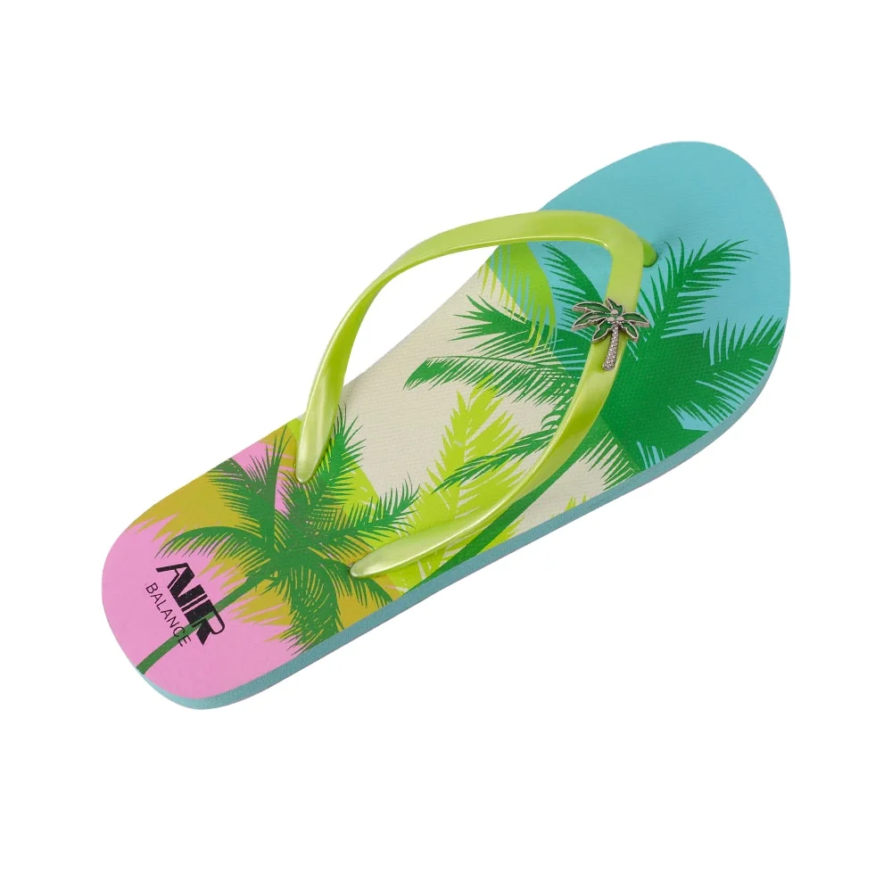 2024 Women Summer Coconut Palm Print Beach Slides For Ladies Custom Casual Slippers EVA Sandals Women Flip Flops Hot Sale