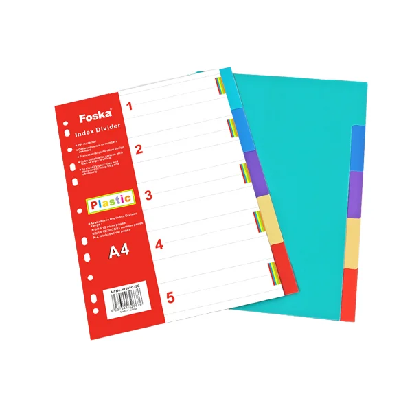 Hot Sale PP A4 Assorted Color Index Divider
