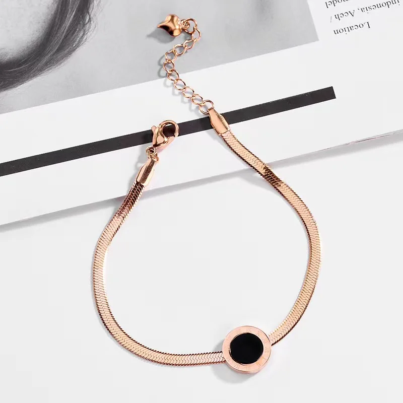 Roman numerals bracelets 316 stainless steel clover bracelets bangles body jewelry