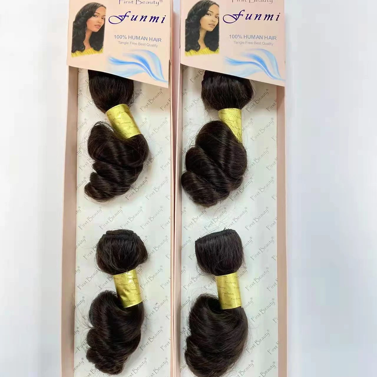 First Beauty brazilian human hair bundles set funmi curl hair set 2 piece in one pack human hair funmi set