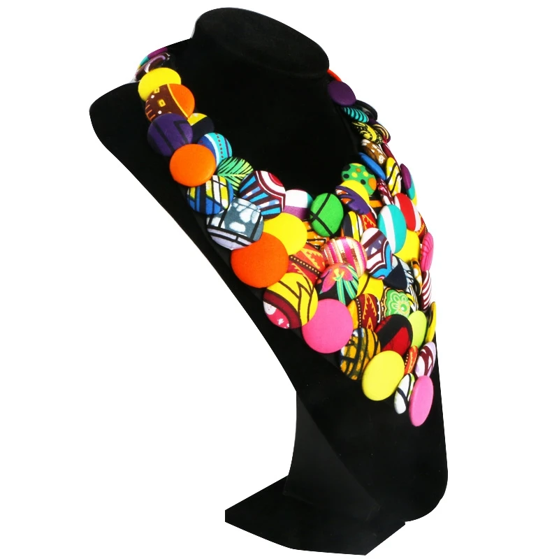 
WYA160 Fashion African Button Necklace African Accessories for Women Bohemia Style Women Button Necklace 