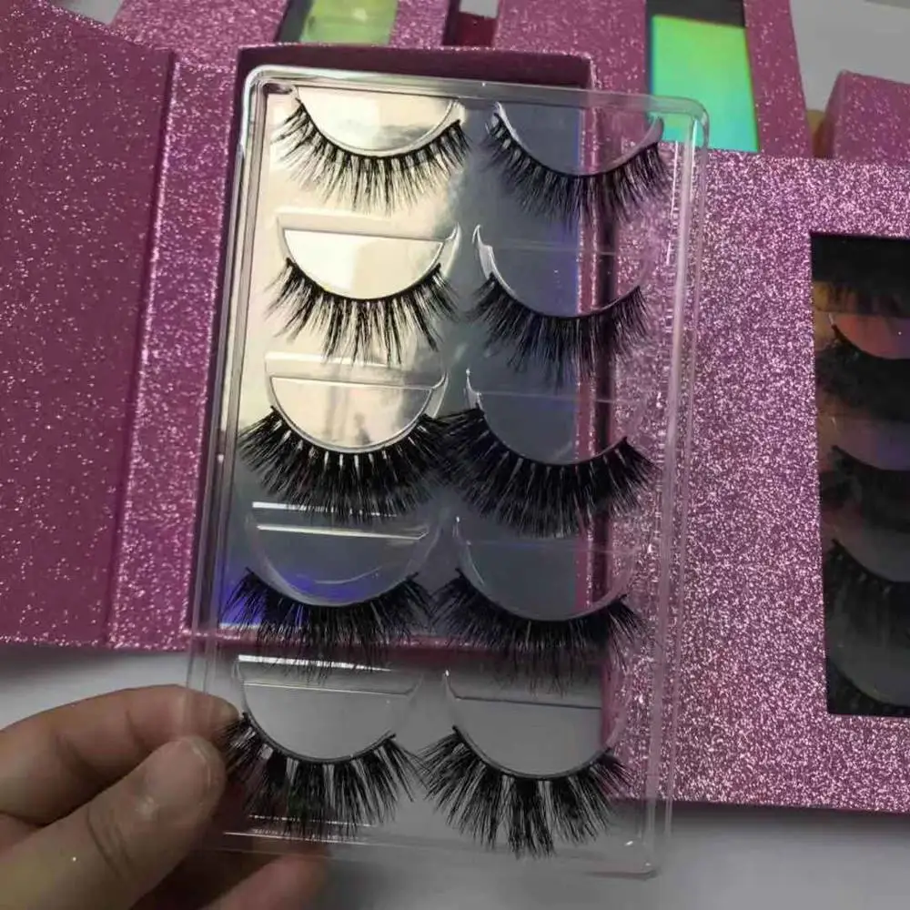 best quality 5pairs lashes boxes quality eyelash extension eyelash glitter cases 25mm lashes lash beauty eyelash extension