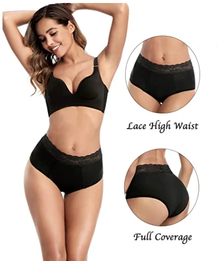 Underwear Women INTIFLOWER   plus size four Layers cotton  Leak proof  absorption Menstrual Period panties