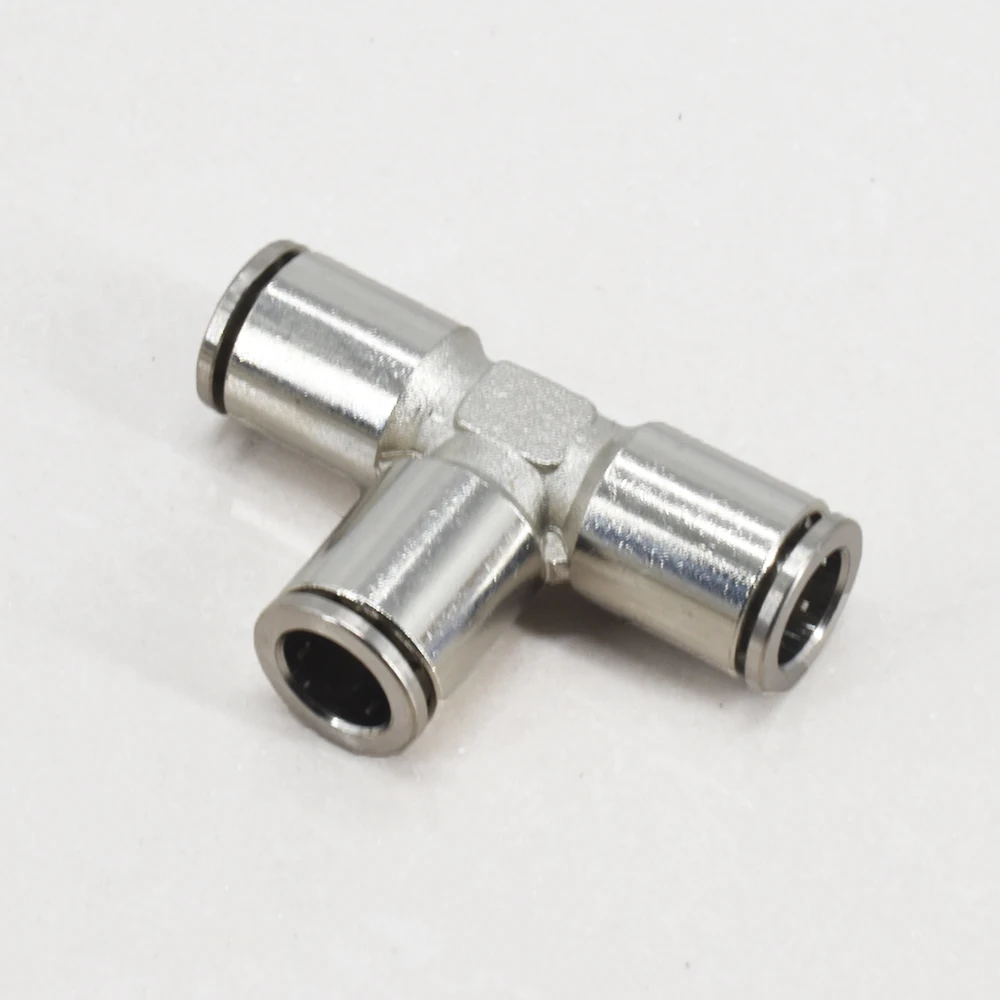 MPE Series 4mm 6mm 8mm 10mm 12mm One Touch High Pressure Pipe Fittings Brass Nickel Metal Hose Fitting