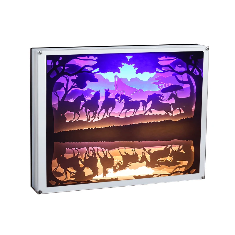 Amazing Paper Cut Light Box 3D Elegant Dioramas Inside Backlit Paper Laser Cut Shadow Boxes